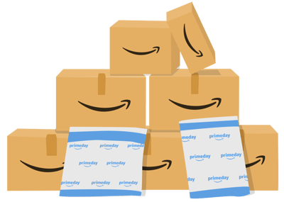 Amazon boxes and Prime Day envelopes