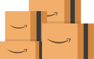 Illustration of stacked Amazon boxes