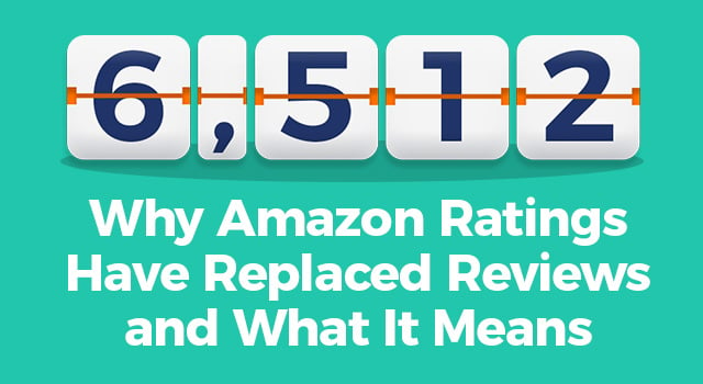 Number counter with text, "Why Amazon ratings have replaced reviews and what it means"