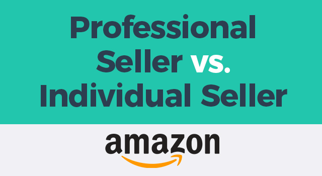 Amazon logo with text, "Professional seller vs. individual seller"